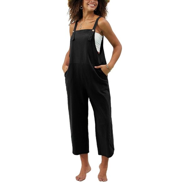 Pants - Black Oversized Bib Overalls NWOT